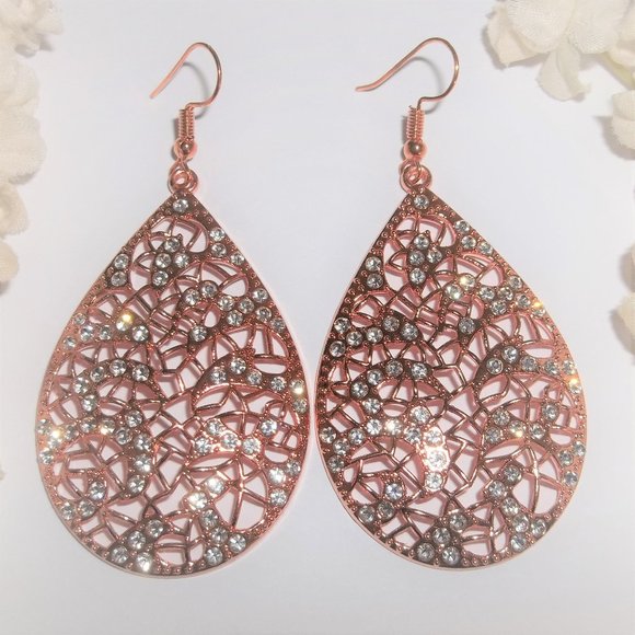 Fashion Jewelry Jewelry - Rose Gold Earring, Rose Gold Statement Earring Earring Earring Set Earring A487